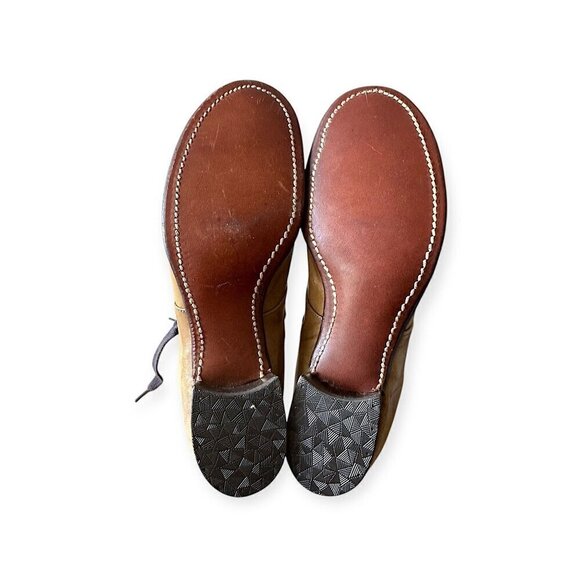 Vintage 1960s Miller Foot Defender Geometric Inlay Lace-Up Shoes – Tan, size 5 - Picture 7 of 10